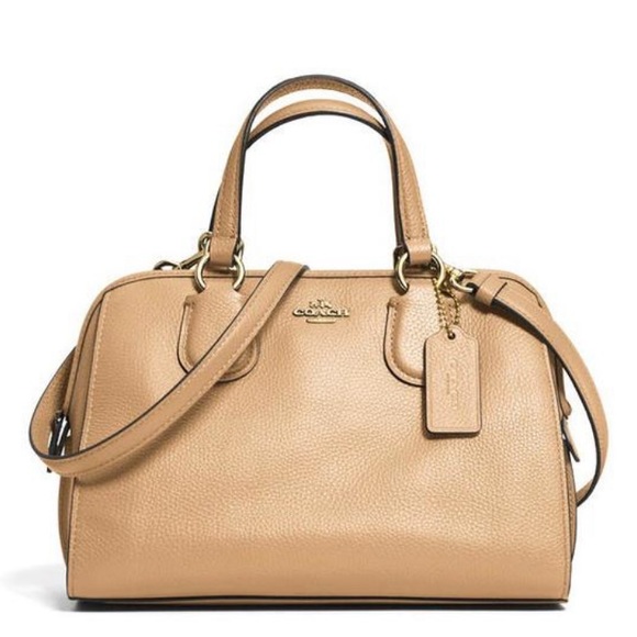 Coach Bags Coach Nolita Beige Mini Satchel In Pebble Leather